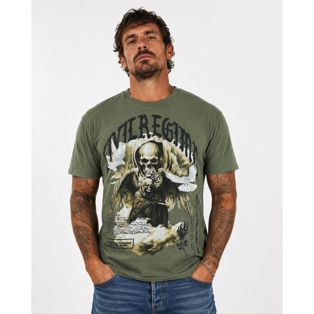 Civil Regime T-Shirt Men’s XL Angel Grim Reaper Doves Graphic Streetwear Graphic